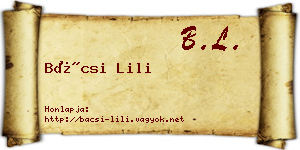 Bácsi Lili névjegykártya