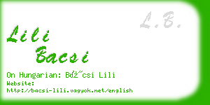 lili bacsi business card